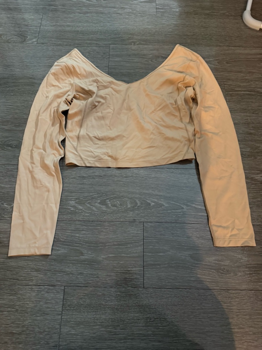 lululemon athletica Cropped Long-Sleeve V-Neck Top - Beige/Nude